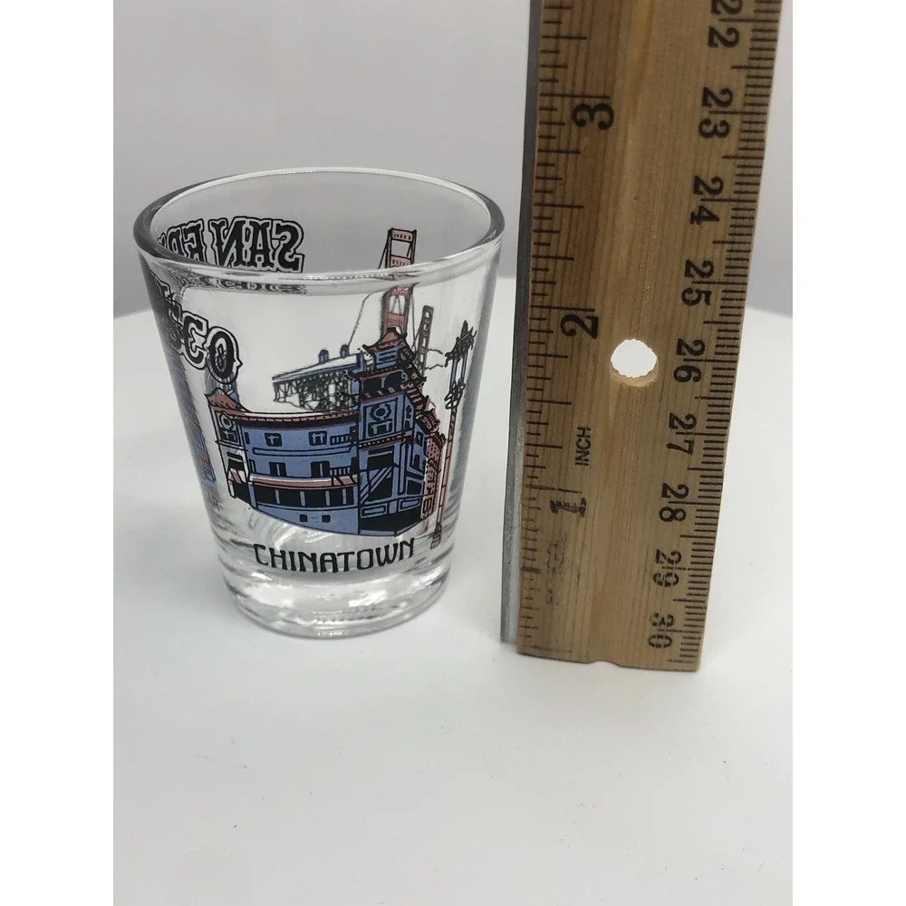 Vtg Shot Glass San‎ Francisco Souvenir Cable Car China Town Golden Gate Bridge